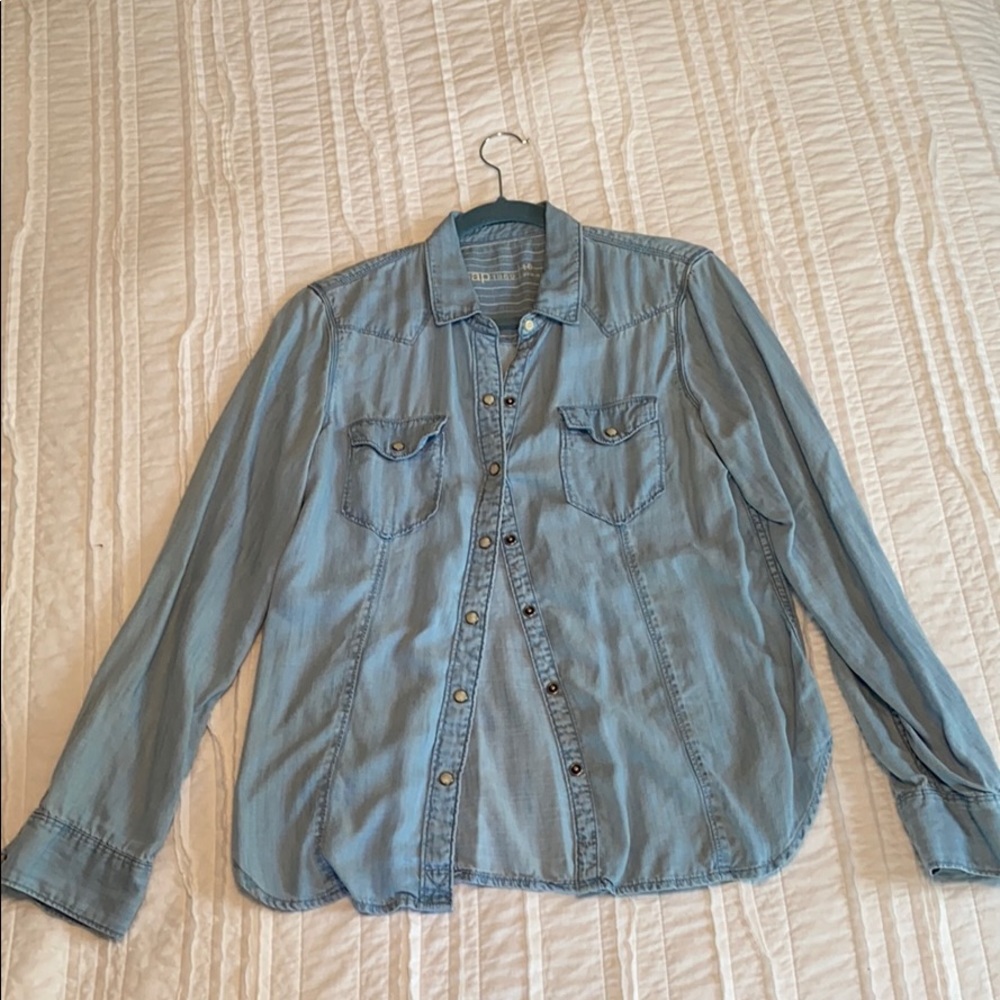 Gap button down jean shirt